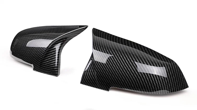 Coques de rétroviseurs BMW – Finition noir brillant / fibre de carbone