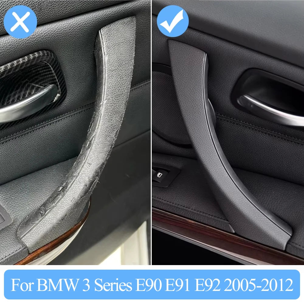 Garniture de poignée de porte intérieure pour BMW E90/E91/E92 – Noir/Beige