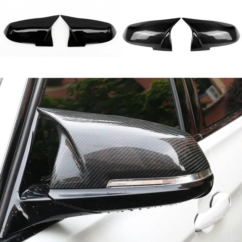 Coques de rétroviseurs BMW – Finition noir brillant / fibre de carbone